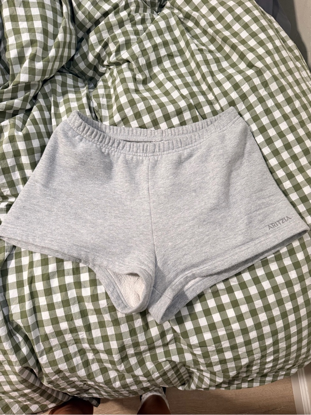 Aritzia Light Heather Gray Terry Athletic Lounge Shorts